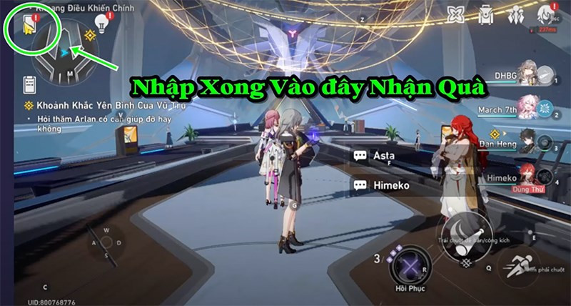 Nhận quà trong game