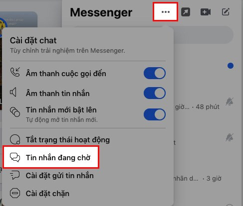 Nhấn vào biểu tượng tin nhắn