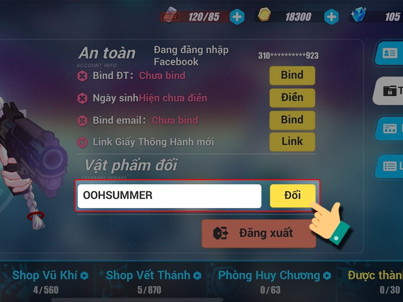 Nhập code bạn c&oacute;