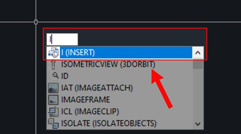 Nhập lệnh I (Insert) > Ấn phím Space hoặc phím Enter