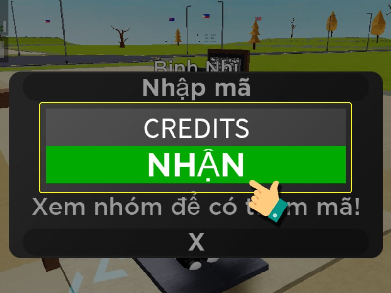 Nhập mã code bạn có