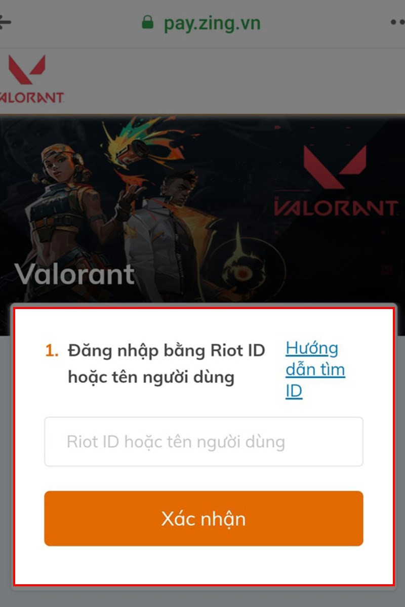 Nhập Riot ID Valorant