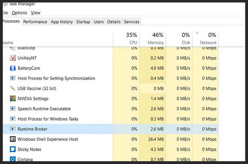 Runtime Broker là gì? Cách khắc phục lỗi Runtime Broker ngốn RAM