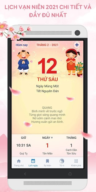 Screenshots Lịch Vạn Niên 2021: Xem lịch âm, ngày tốt xấu