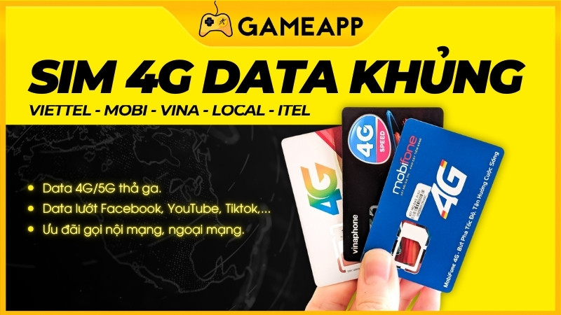 Sim 4G data khủng cho game thủ