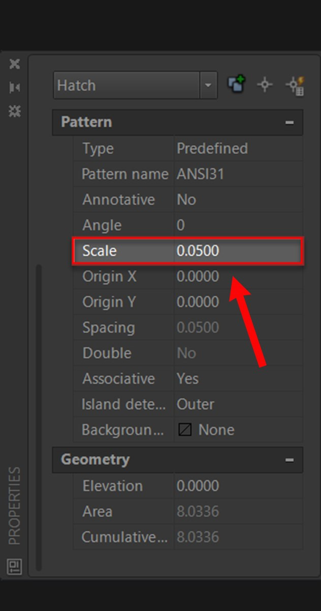 Sử dụng lệnh Scale trong CAD cho Hatch