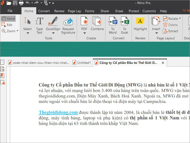 Nitro Pro: Công cụ PDF mạnh mẽ cho Windows