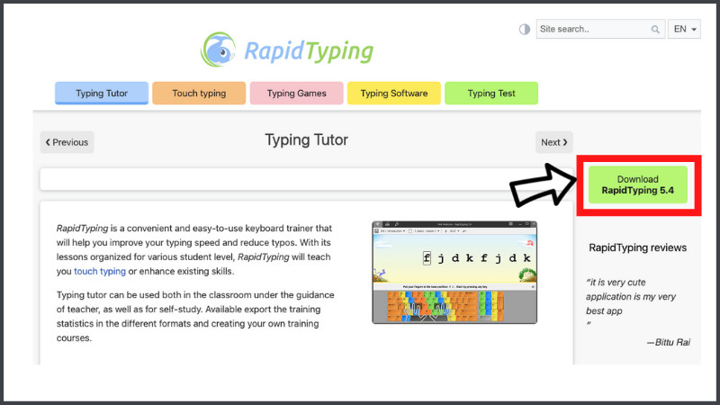 Tải phần mềm Rapid Typing