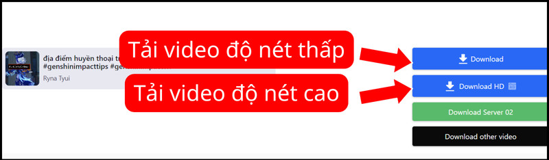 Tải video theo 2 chất lượng