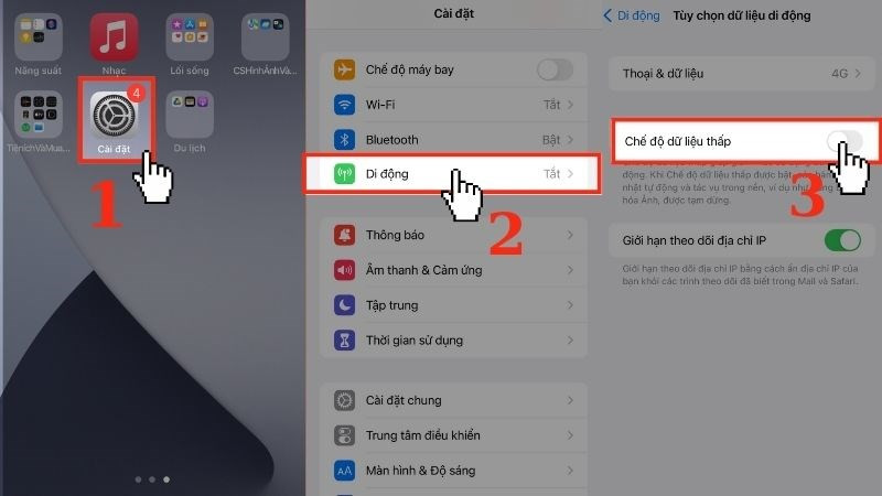 Tắt chế độ tiết kiệm dữ liệu iPhone