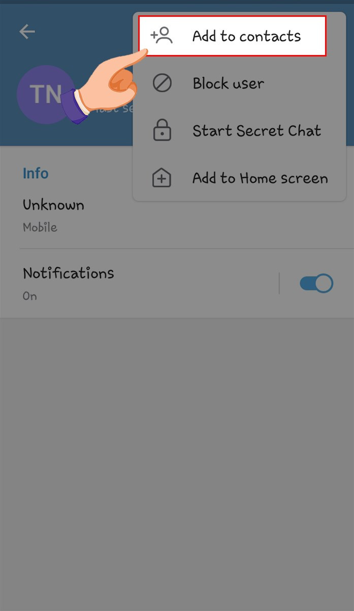 Thêm vào danh bạ trên Telegram