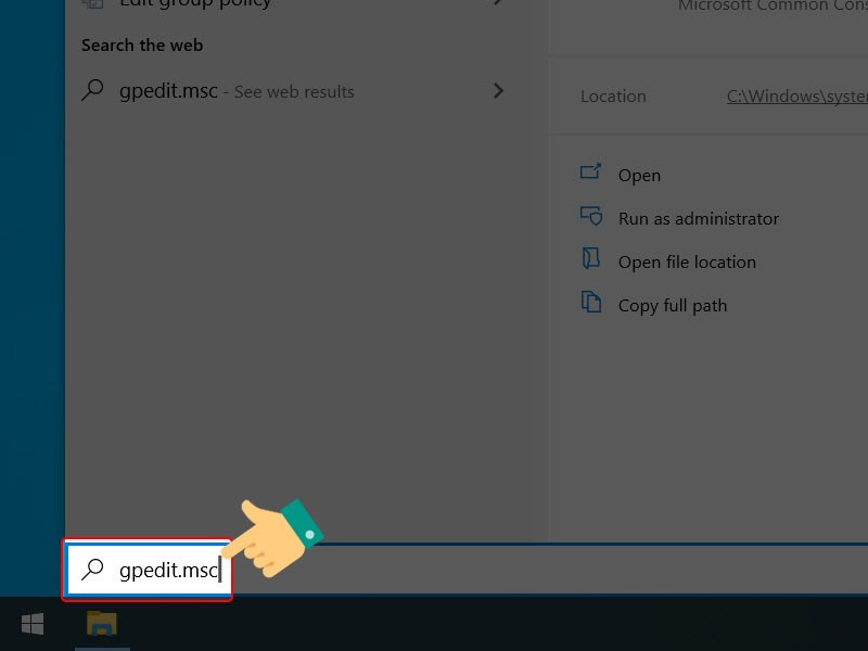 Tìm kiếm gpedit.msc
