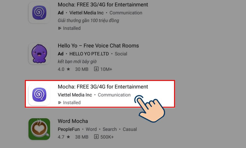 Tìm kiếm Mocha trên Google Play