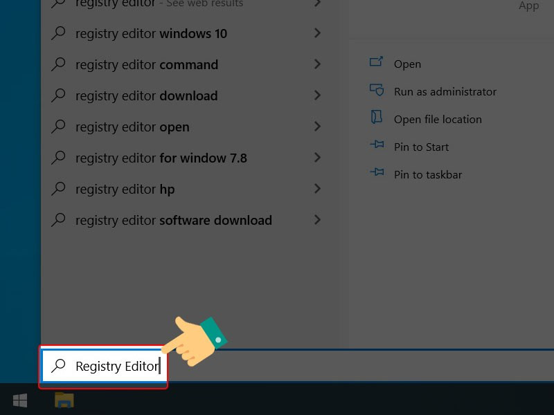 Tìm kiếm regedit