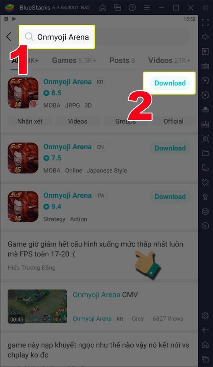 Tìm kiếm và tải game