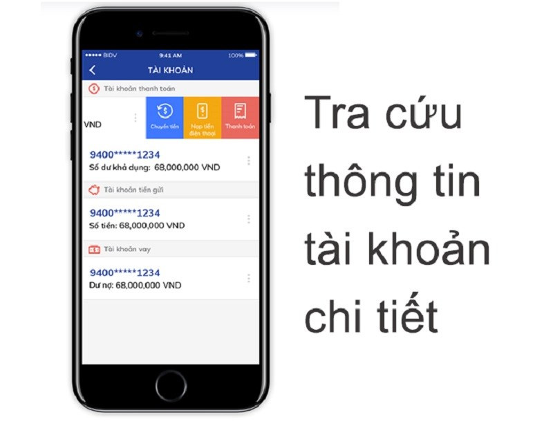 Tra cứu thông tin tài khoản chi tiết trên BIDV Smart Banking