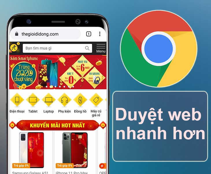 Trình duyệt Brave trên điện thoại Android