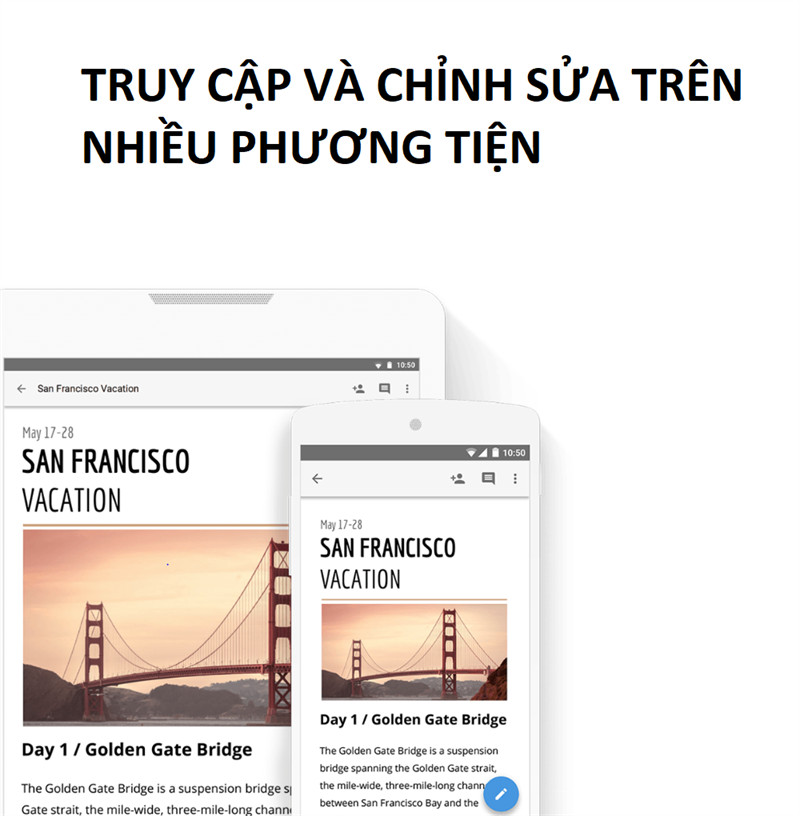 Truy cập Google Docs trên nhiều thiết bị