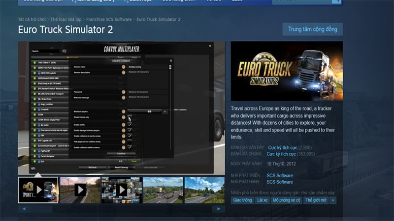 Truy cập trang ETS2 trên Steam