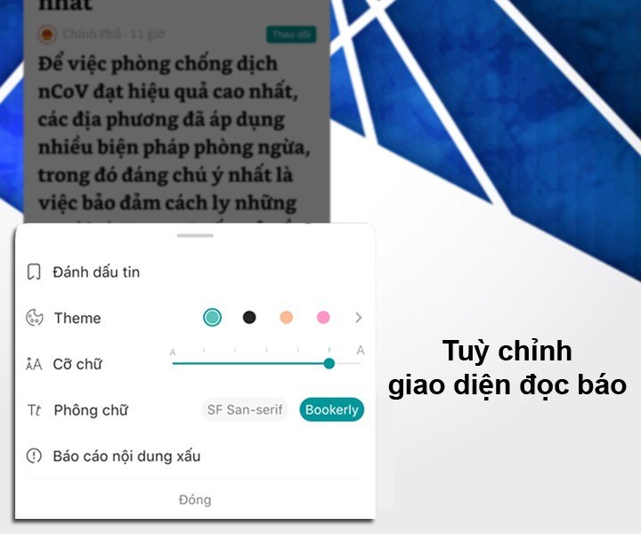 Tùy chỉnh giao diện Báo Mới