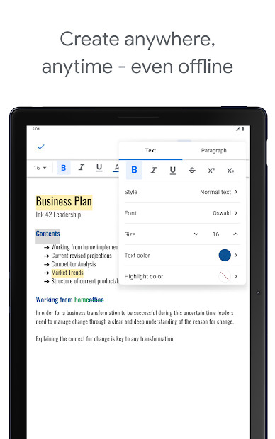 Tùy chỉnh trên Google Docs