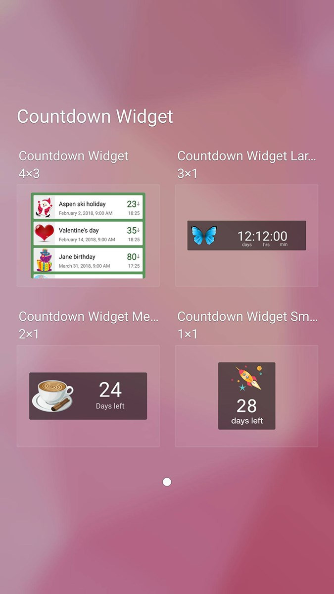 Ứng dụng Countdown Widget