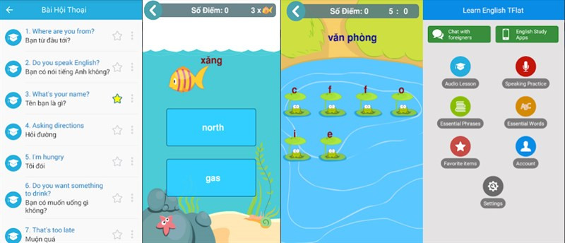 Ứng dụng Học tiếng anh giao tiếp TFlat