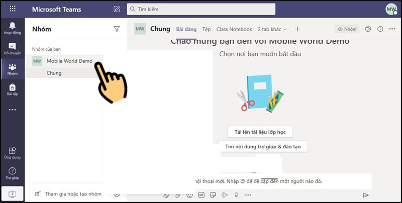 Xem phòng học Microsoft Teams online được tạo thành công