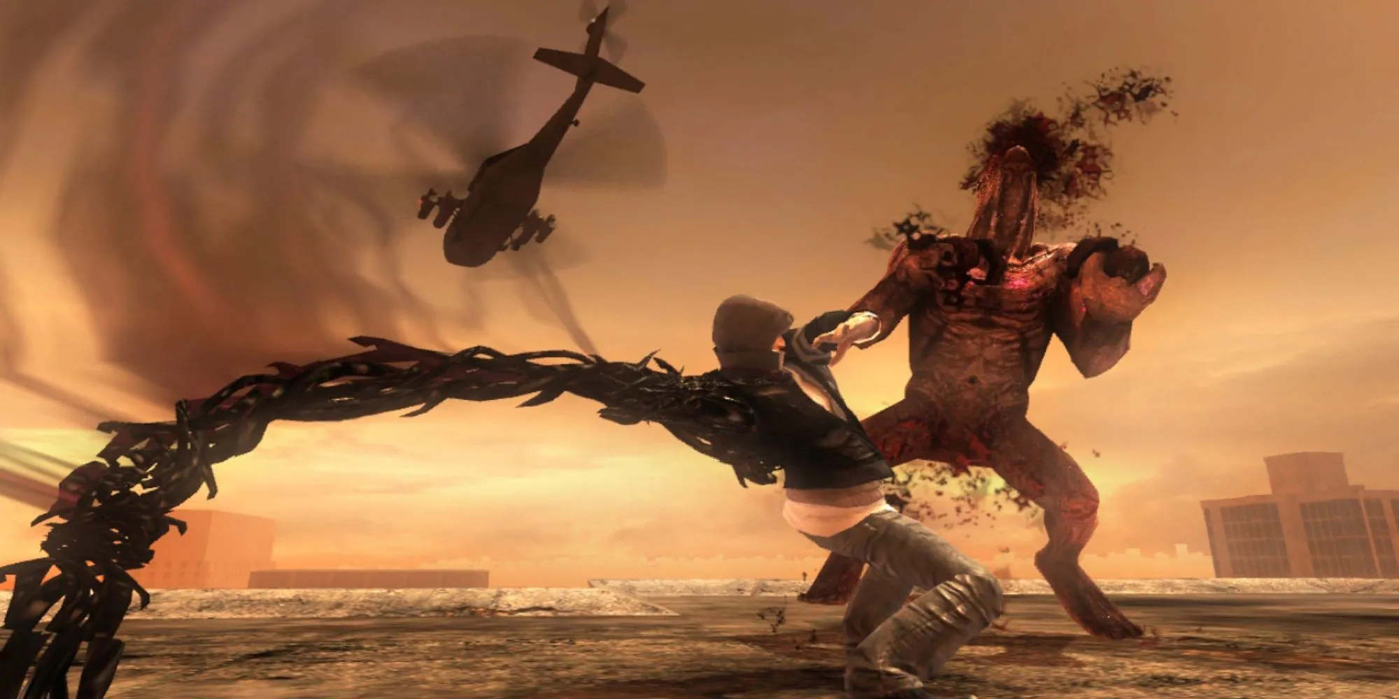 Alex Mercer phô diễn sức mạnh đột biến trong game Prototype