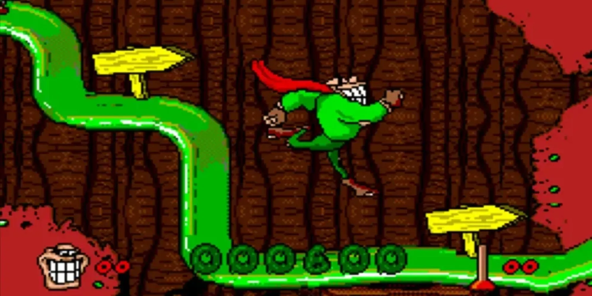 Ảnh chụp màn hình game Boogerman A Pick and Flick Adventure trên SNES