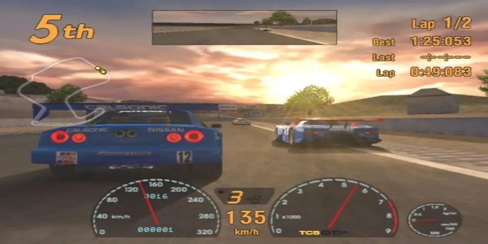 Ảnh chụp màn hình một cuộc đua trong game Gran Turismo 3 A-Spec trên PlayStation 2