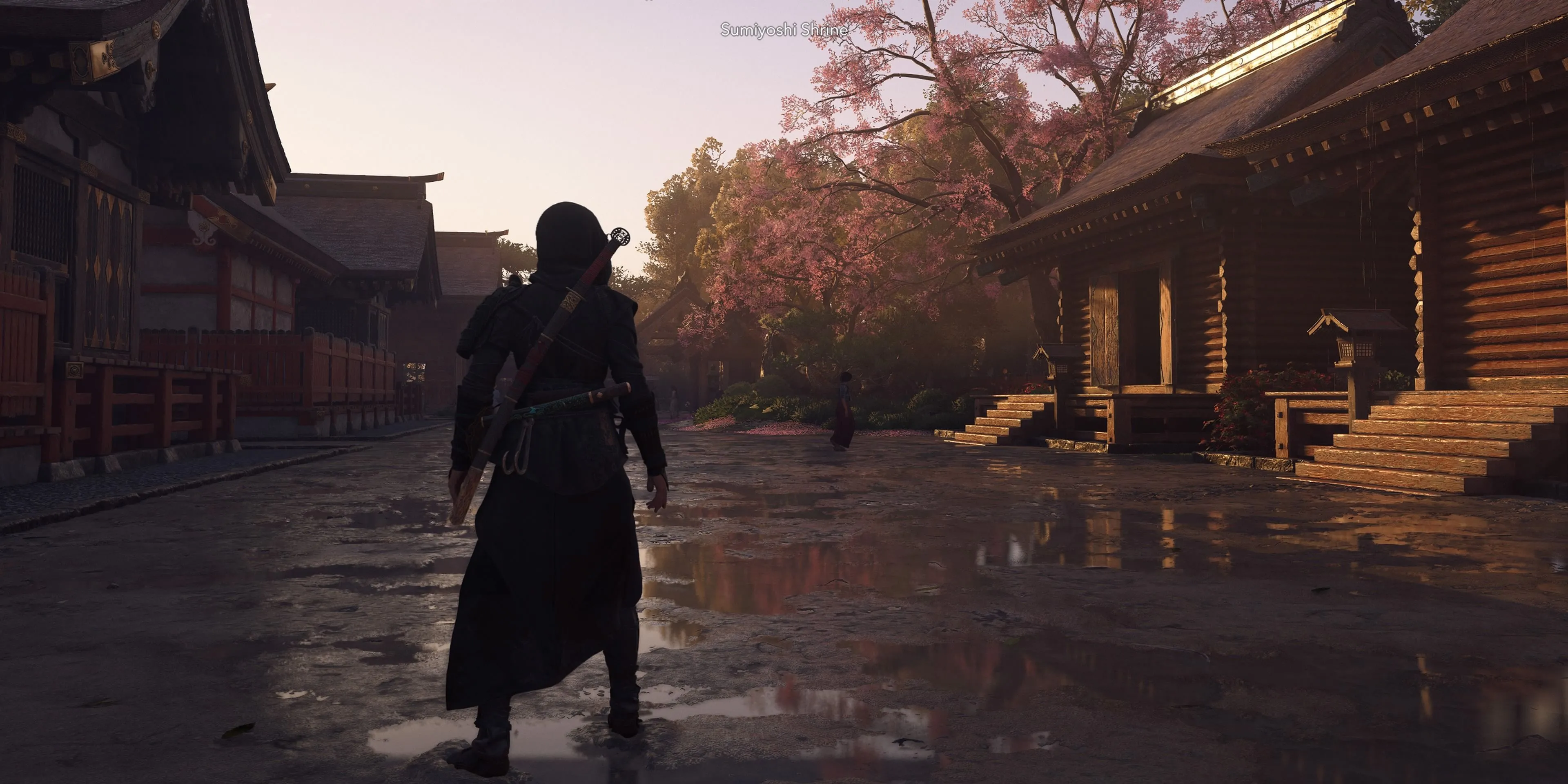 Ảnh chụp màn hình nhân vật Naoe trong Assassin's Creed Shadows với hiệu ứng ánh sáng cải tiến