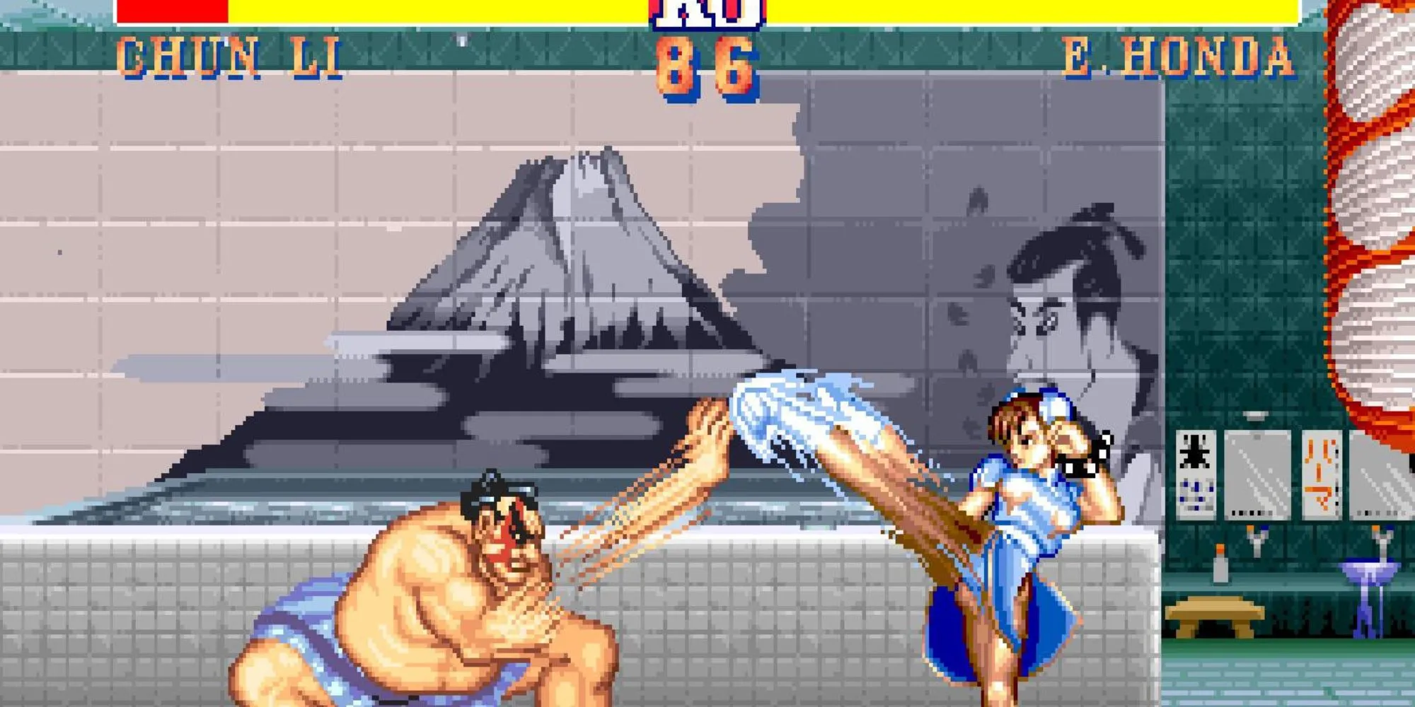 Ảnh chụp màn hình trận đấu trong Street Fighter 2