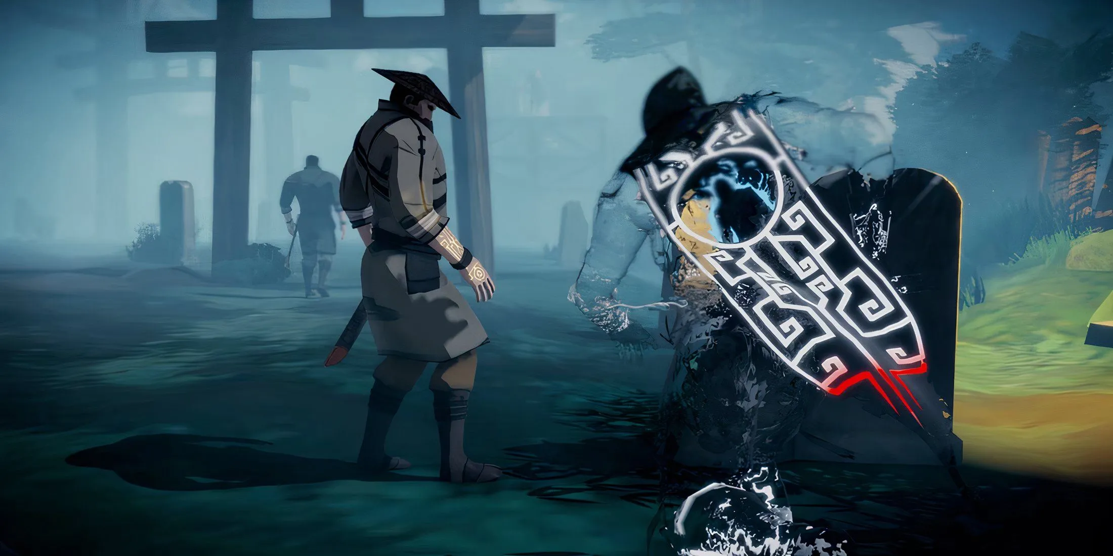 Aragami sử dụng Shadow Leap dịch chuyển giữa các bóng tối