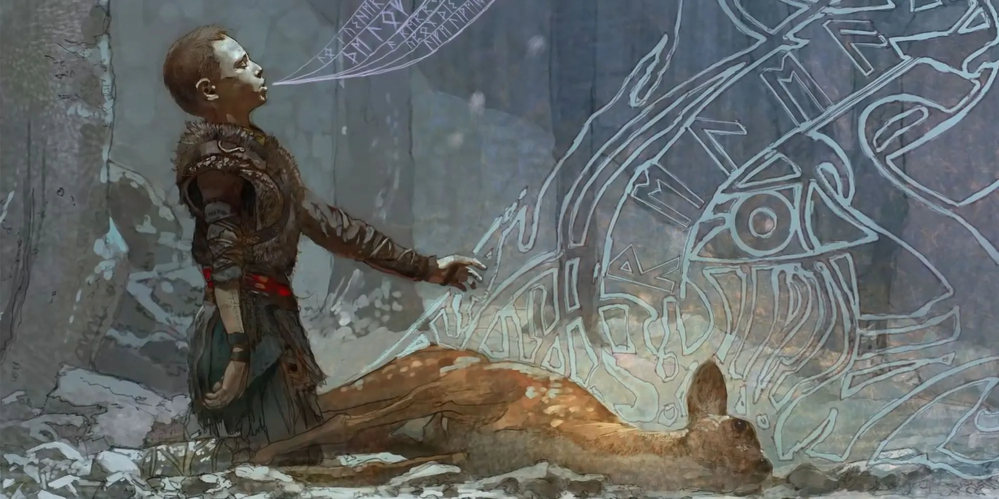 Atreus đang giương cung trong God of War: A Call From The Wilds