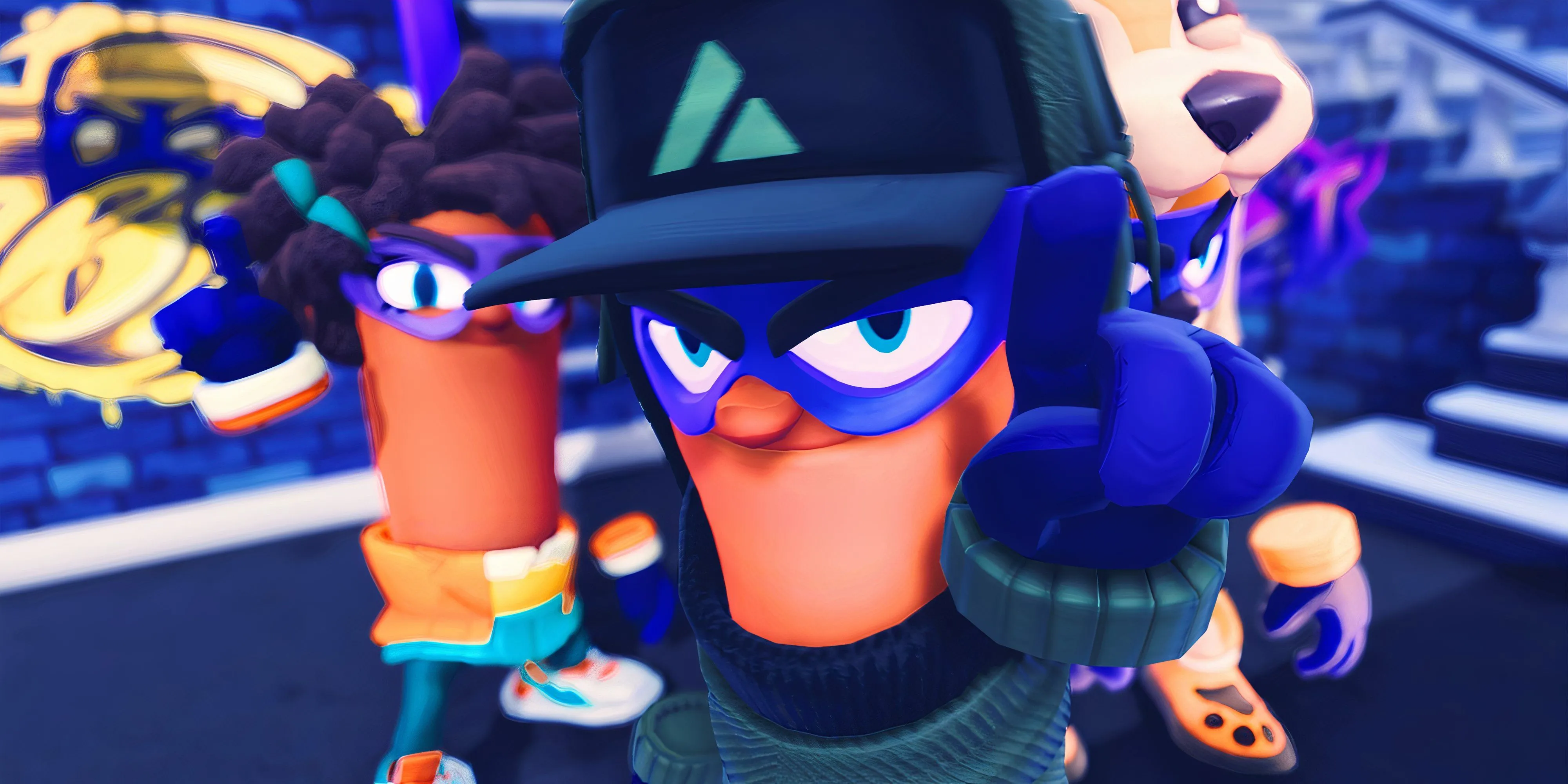 Ba tên cướp trong game Bandit Trap đang dò tìm đồ vật để trộm cắp trong ngôi nhà bẫy đầy rẫy.