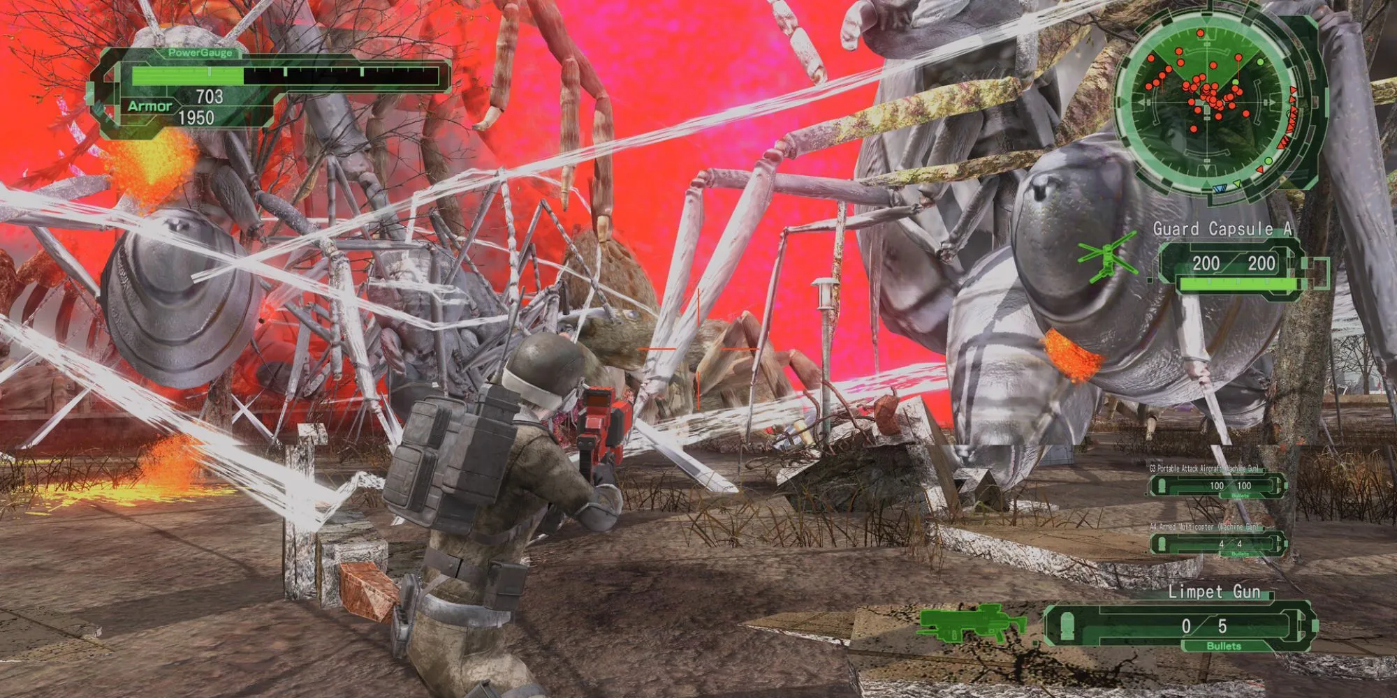 Binh lính Earth Defense Force 6 chiến đấu chống lại quái vật khổng lồ trong thành phố đổ nát