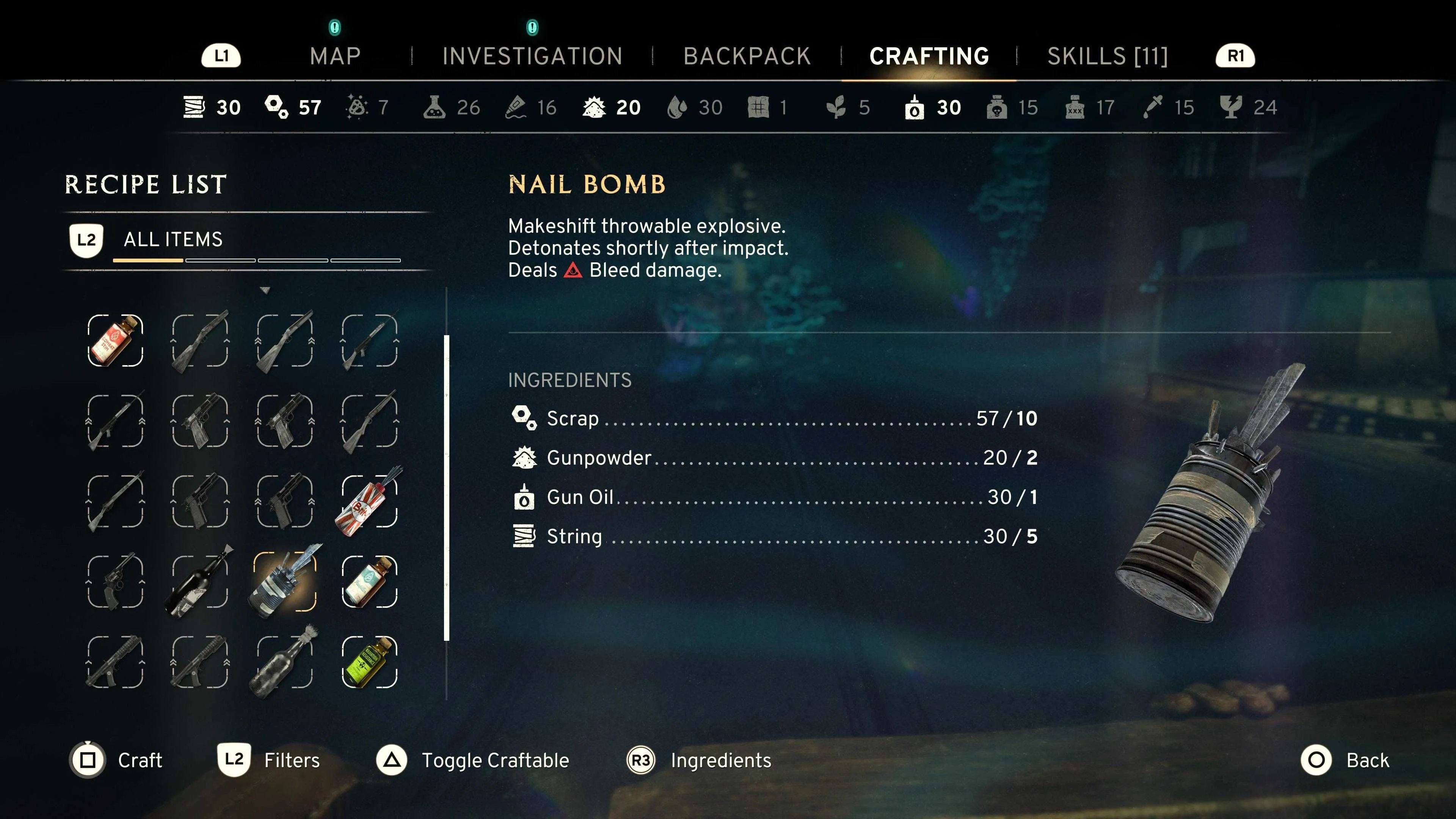 Bom Đinh Nail Bomb phát nổ trong game Atomfall