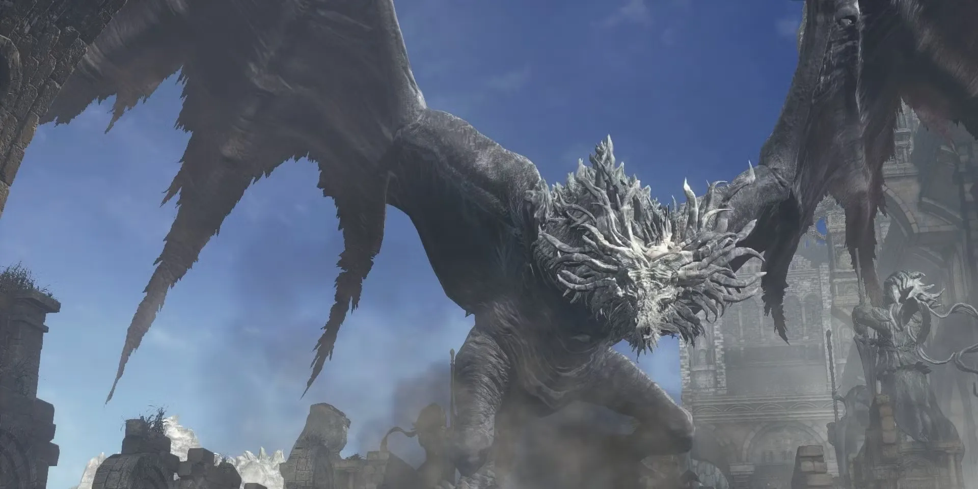 Boss Ancient Wyvern trong Dark Souls 3 tại Archdragon Peak