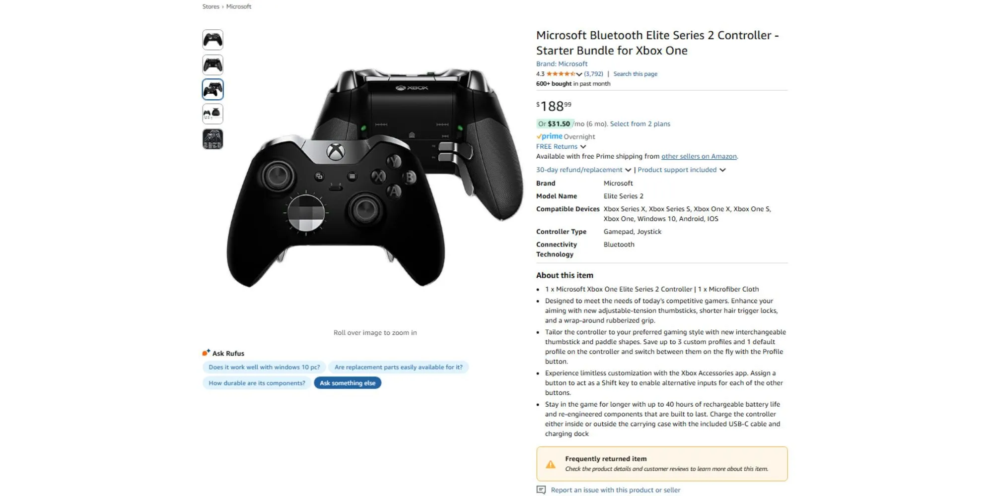 Cảnh báo của Amazon về tay cầm Xbox Elite Series 2 thường xuyên bị trả lại