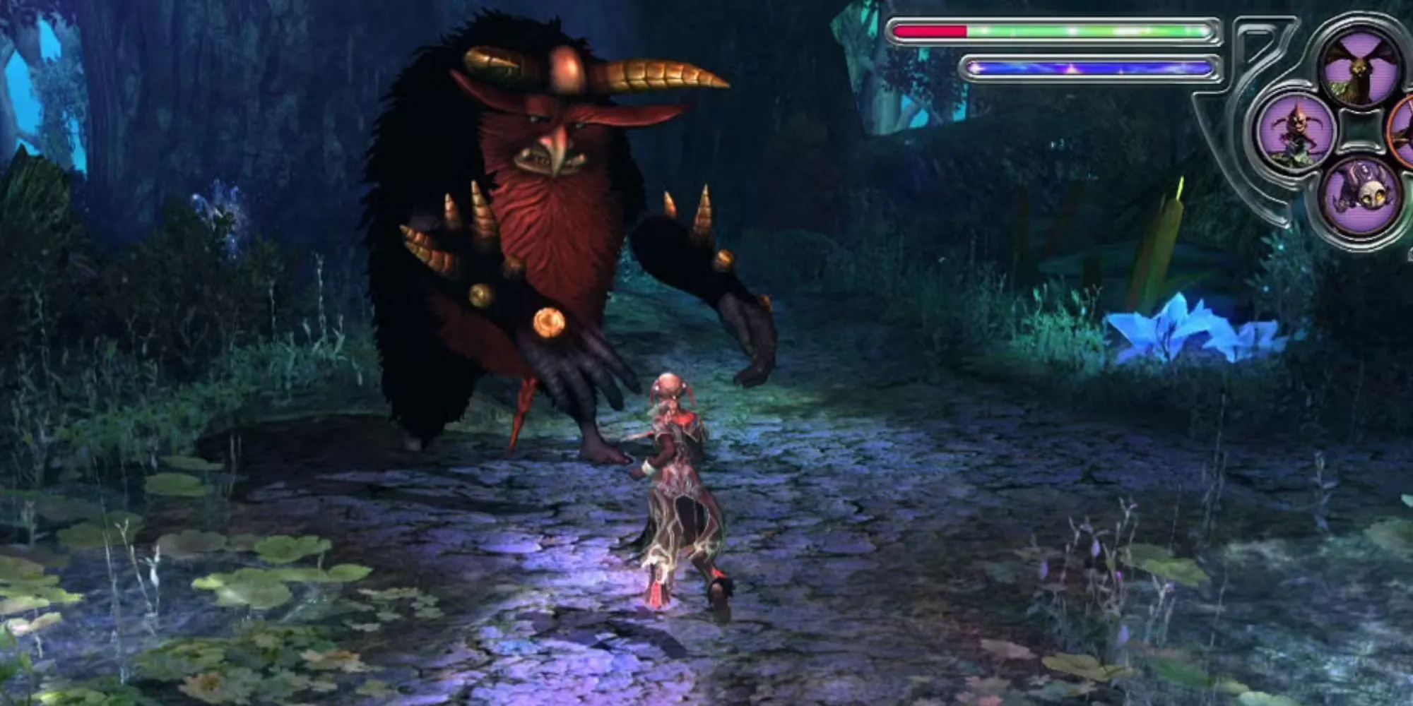 Cảnh chiến đấu trong game nhập vai hành động Folklore trên PS3