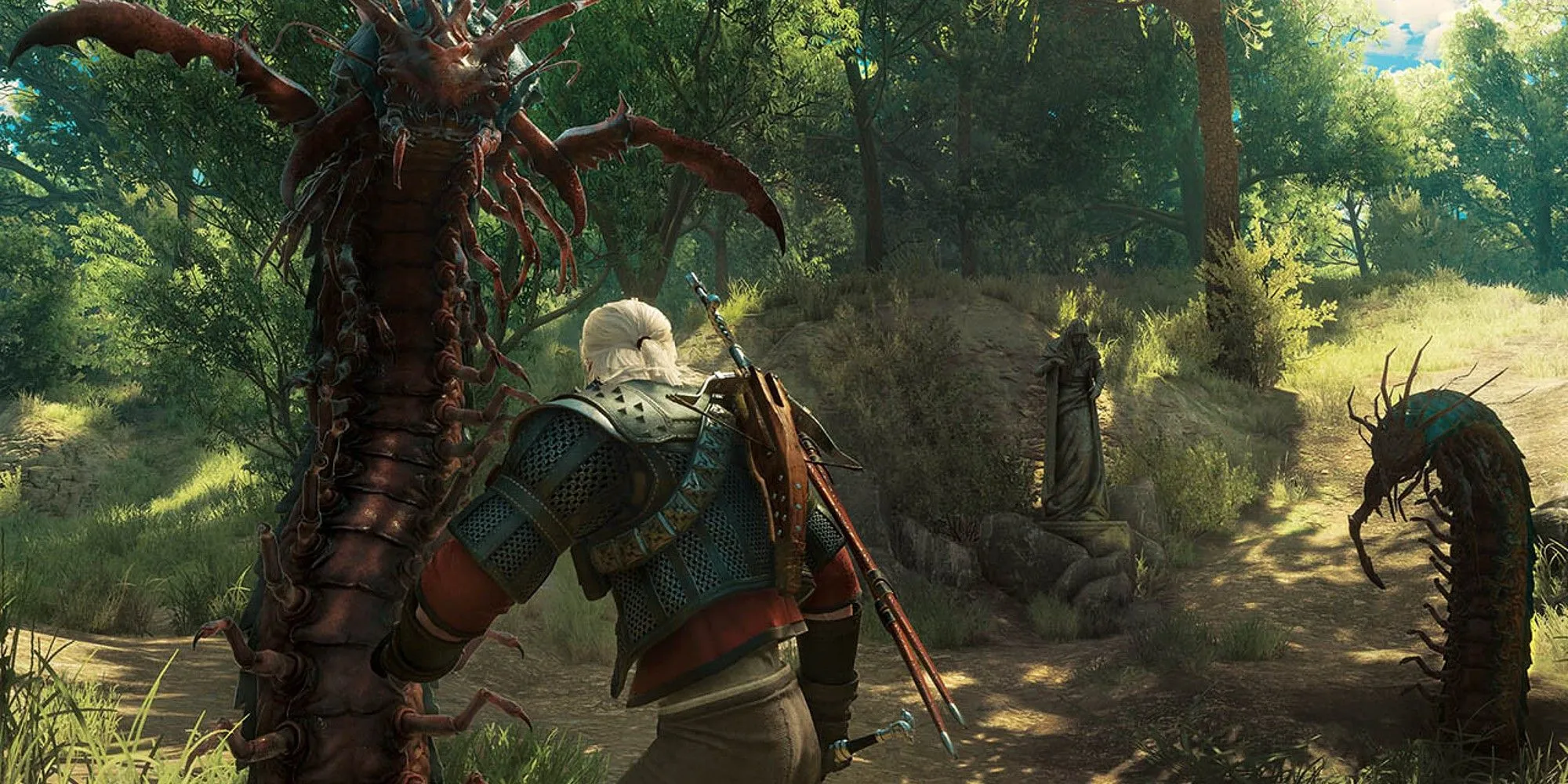 Cảnh chiến đấu với quái vật trong The Witcher 3 Wild Hunt