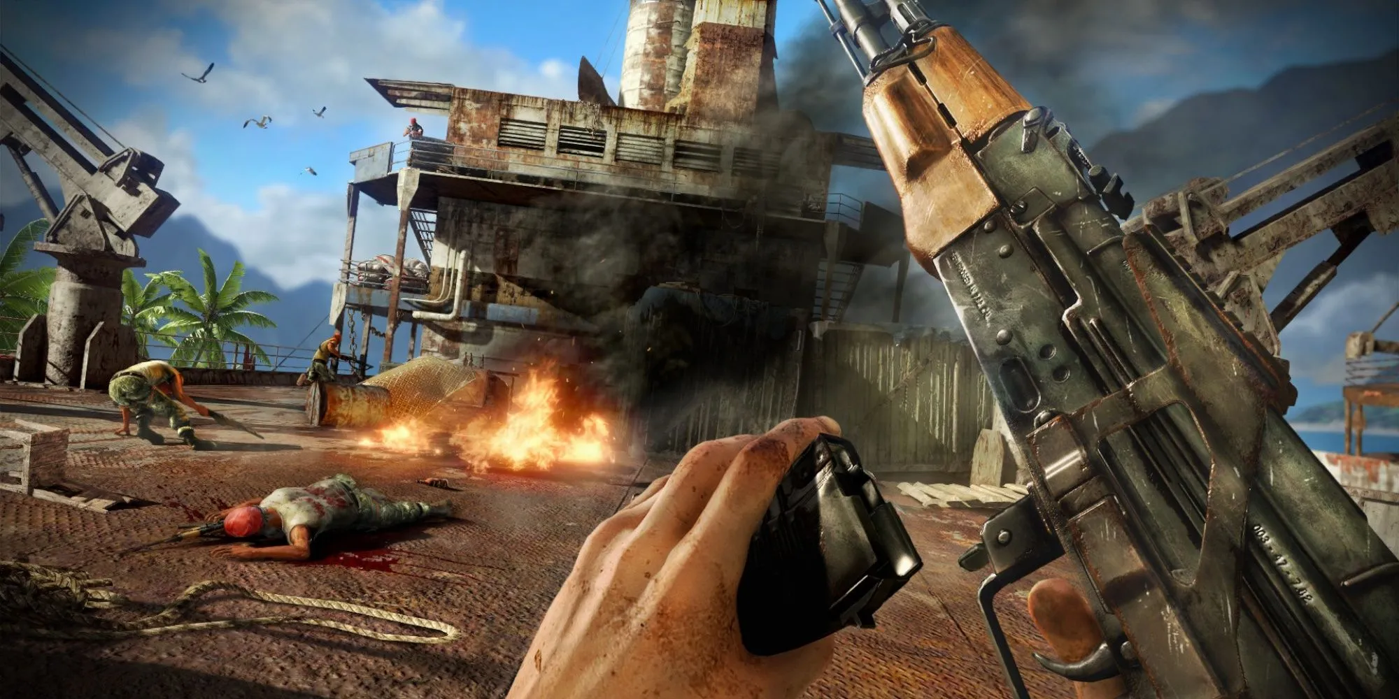 Cảnh gameplay từ tựa game Far Cry 3, một trong những đỉnh cao của series