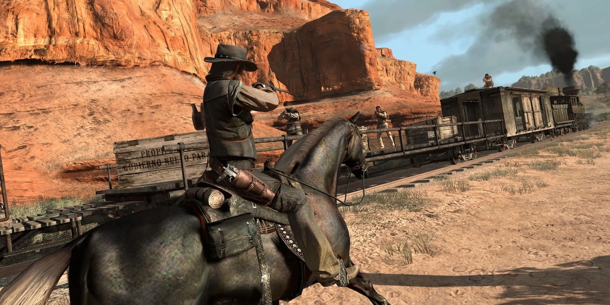 Cảnh rượt đuổi cướp tàu kịch tính trong Red Dead Redemption