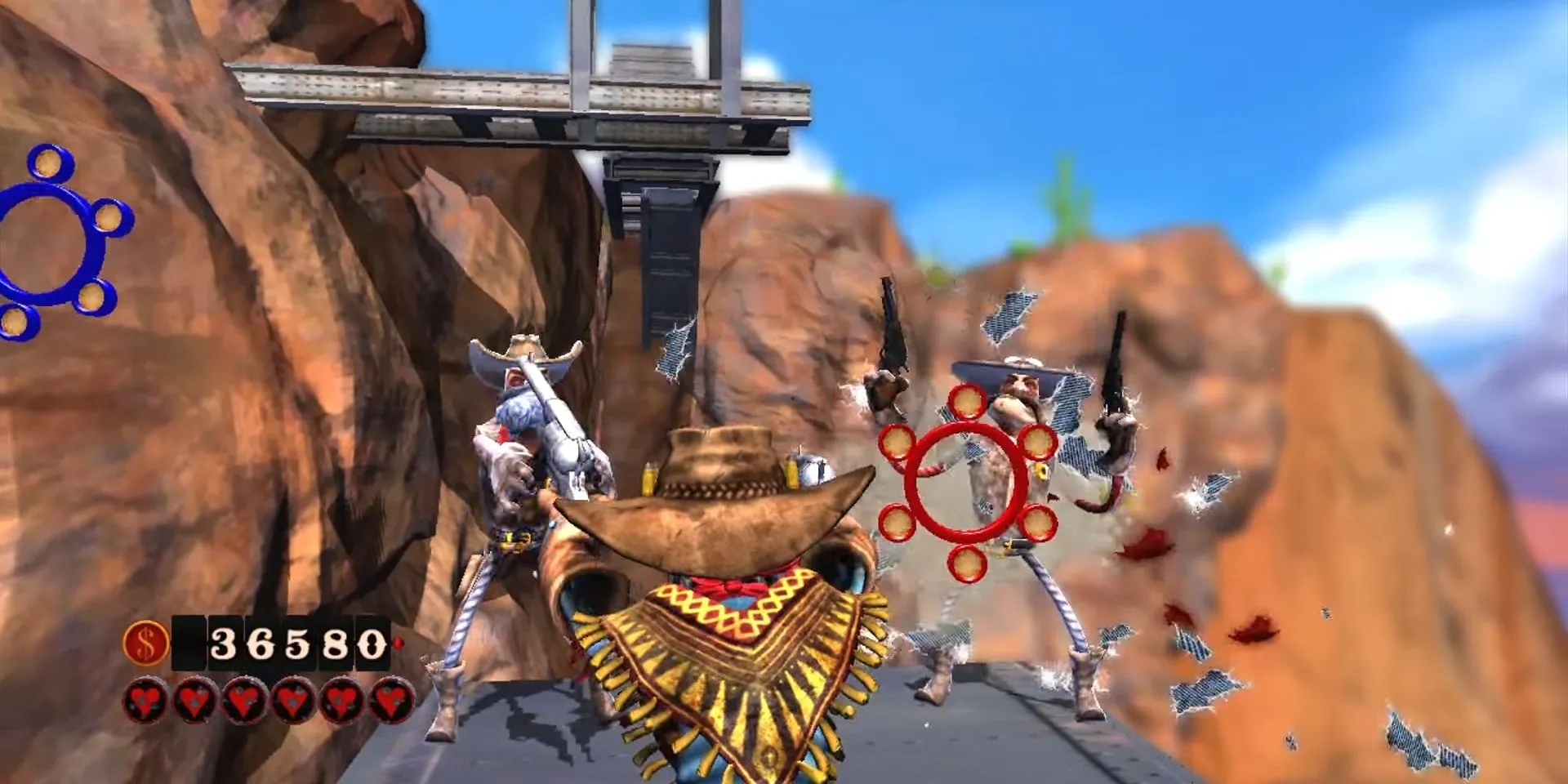 Cao bồi xương xẩu The Gunstringer sử dụng hai tay hai súng trong game Kinect độc đáo