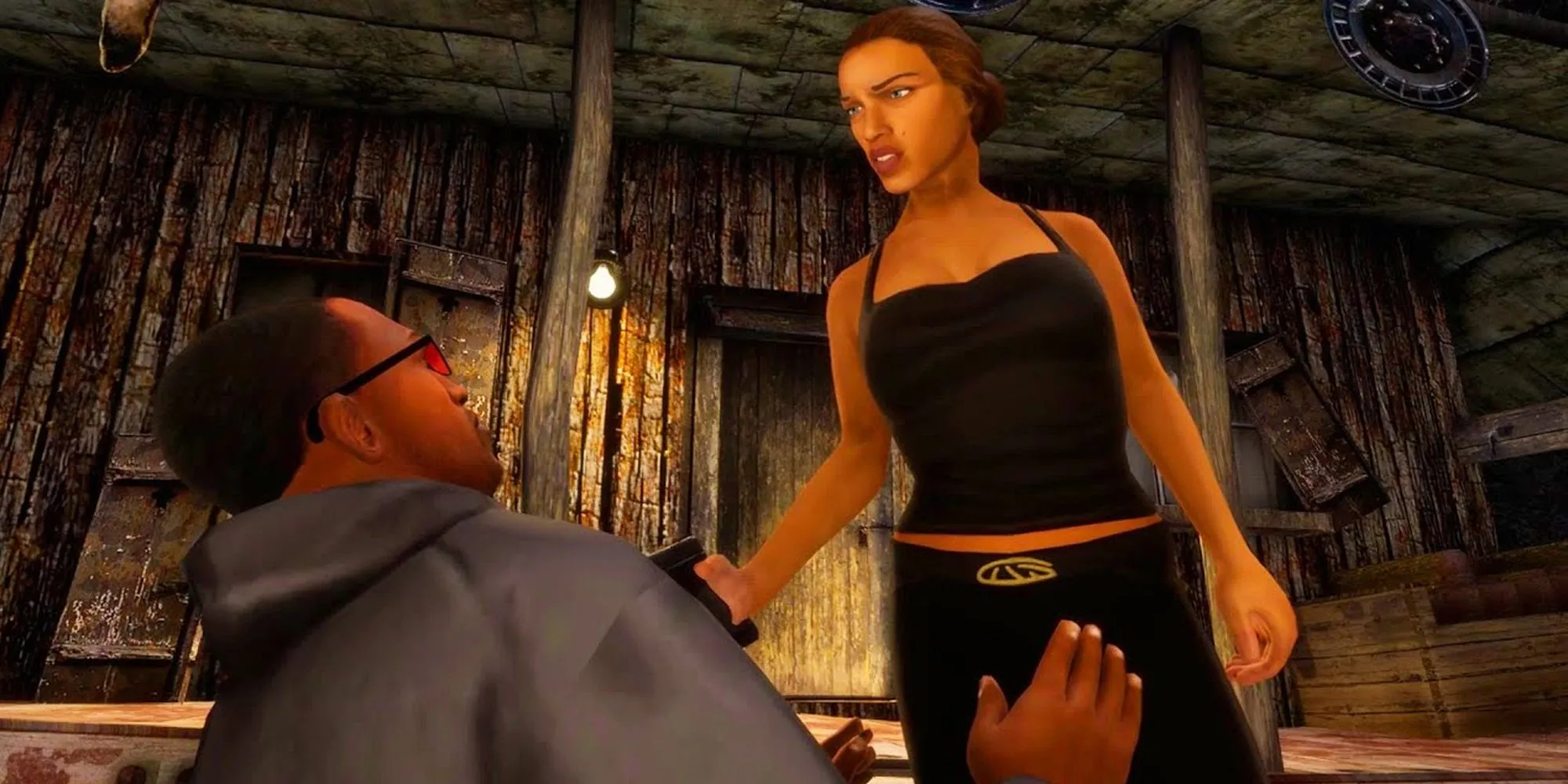 Catalina chỉa súng đầy đe dọa trong GTA San Andreas
