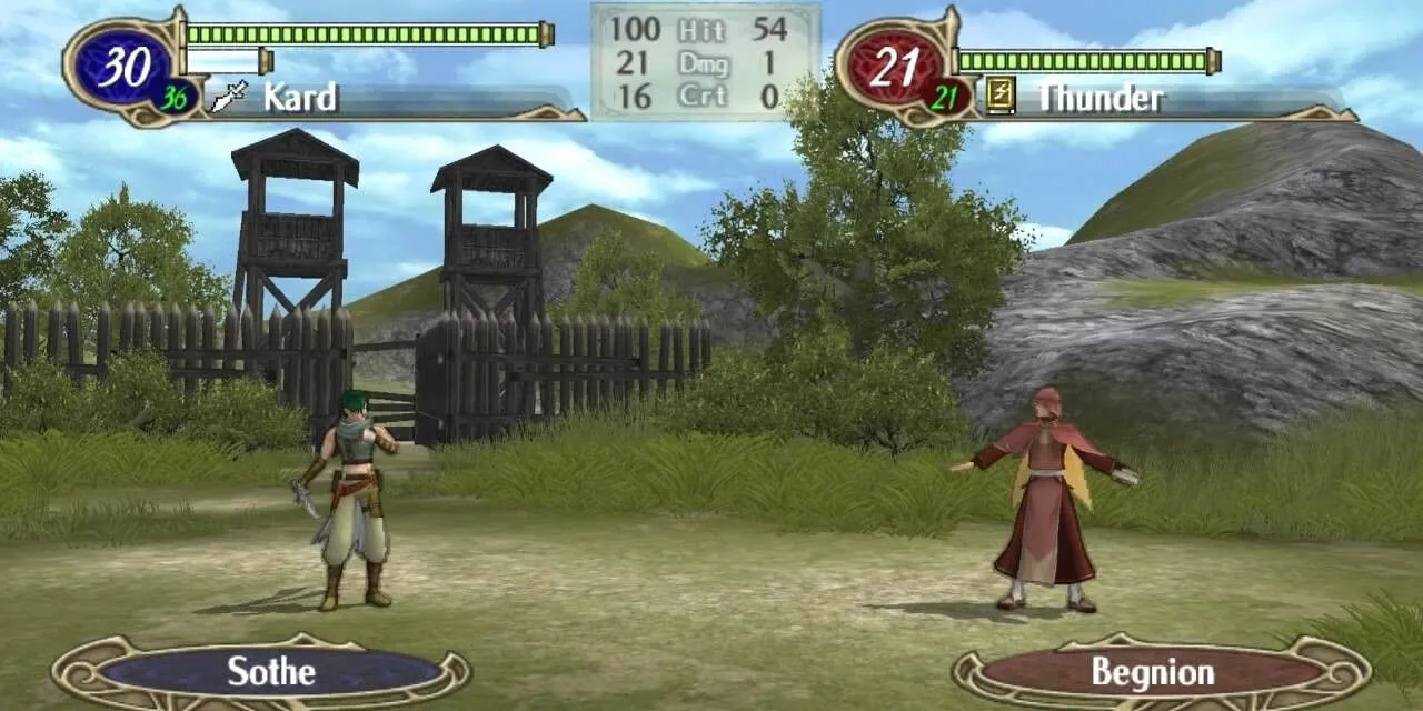 Chiến trường chiến thuật trong game Fire Emblem Radiant Dawn trên Nintendo Wii