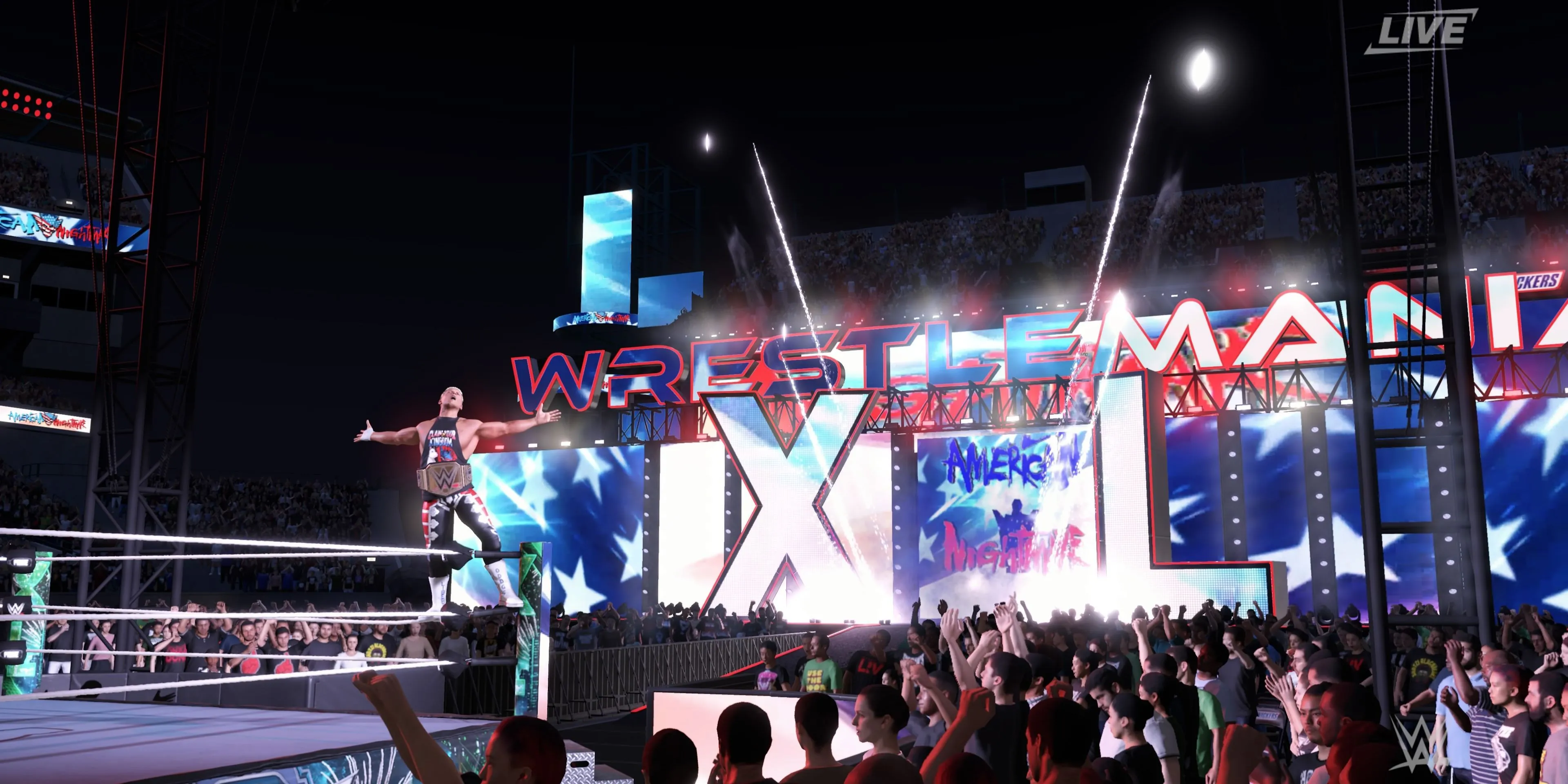 Cody Rhodes, nhà vô địch không thể tranh cãi, trên đường ra sân khấu WWE 2K25
