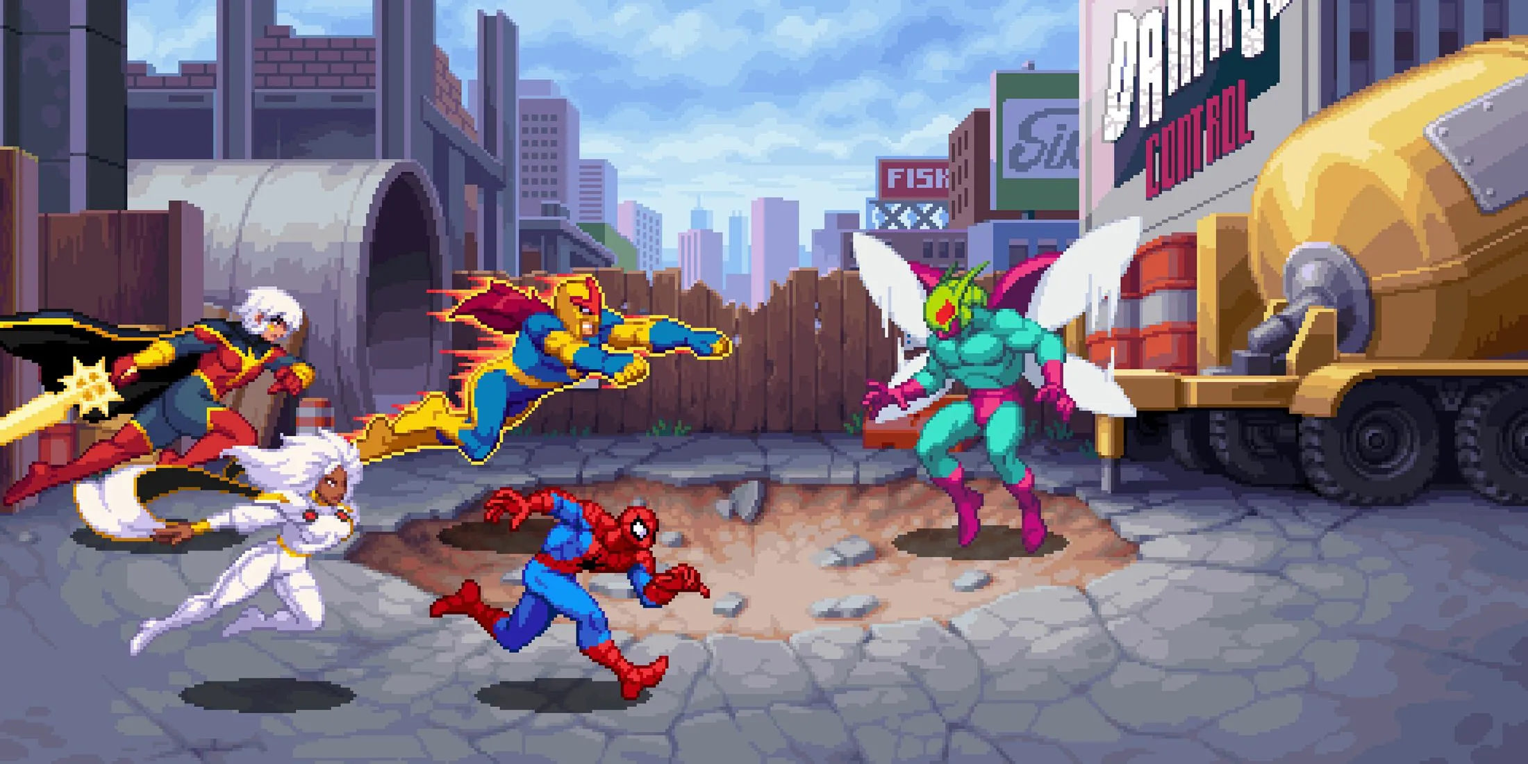 Dàn siêu anh hùng Marvel Cosmic Invasion gồm Captain America, Spider-Man, Wolverine, Storm và Nova