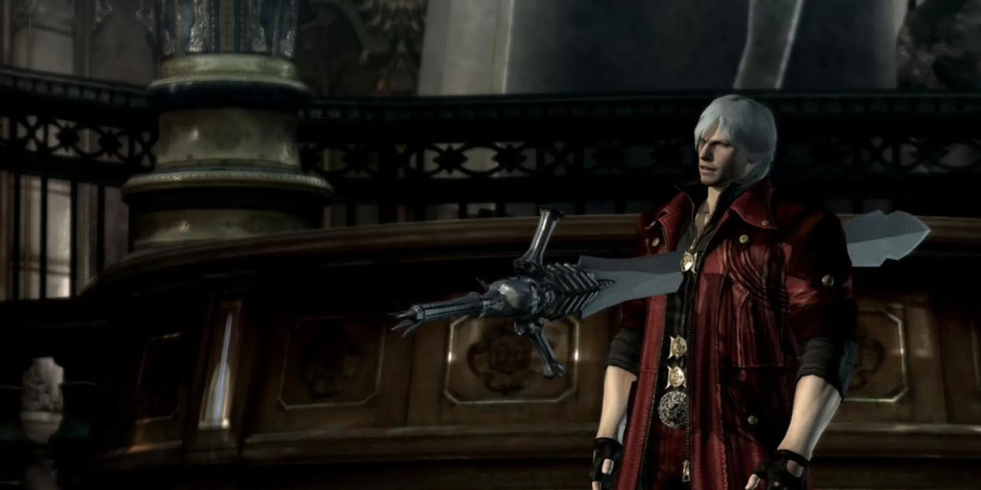 Dante bị đâm xuyên bởi chính thanh kiếm của mình trong một khoảnh khắc đặc trưng của Devil May Cry